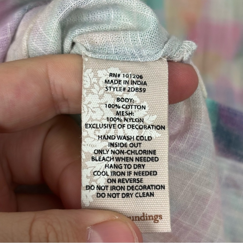 Soft Surroundings Bazille Tunic Tie Dye Watercolor Print Size Small NWT - Picture 12 of 12
